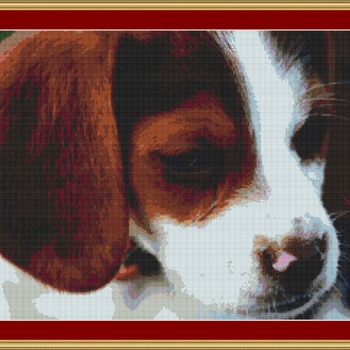 Beagle Puppy Cross Stitch Pattern