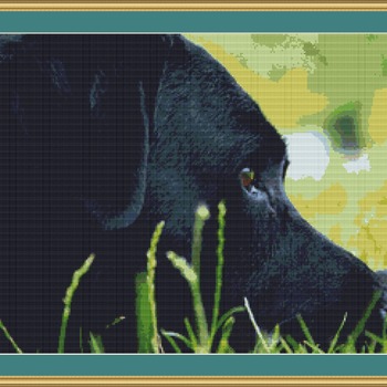 Black Labrador Cross Stitch Pattern