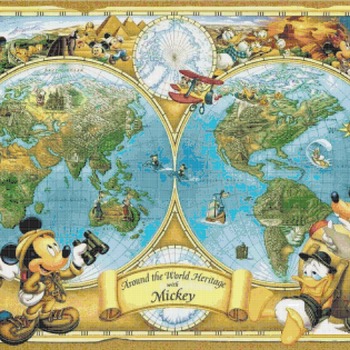counted cross stitch pattern Disney map world needlepoint 441*315 stitches CH794