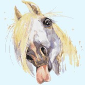 counted Cross Stitch Pattern watercolor horse 180*191 stitches CH1516