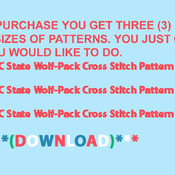 CRAFTS NC State Wolf-Pack # 2 Cross Stitch Pattern***LOOK***Buyers Can Download Your Pattern As Soon As They Complete The Purchase