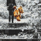 Girl And Teddy Cross Stitch Pattern