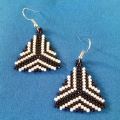 Handmade Black White Triangle Earrings Jewellery