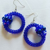 Handmade Royal Blue Round Earrings Jewellery