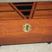FREE POST - Aged Deluxe HANDMADE 3 tone REAL WOOD Jewellery Box. Trinket keepsake Box & Wooden Storage Box.