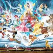 counted Cross stitch pattern disney best themes stained 386*276 stitches CH2273