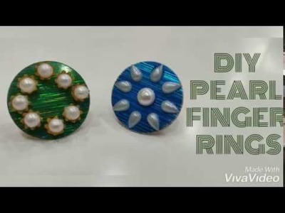 DIY Attractive Pearl Finger Rings | Haldi  Mehandi Jwellery Tutorial | Kundan Ring | Best from waste