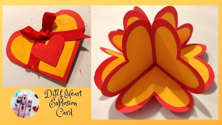 DIY Heart Explosion Card | 3D Heart Pop Up Card | Scrapbook card Idea