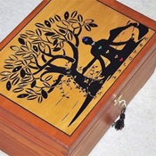 FREE POST - LOCKABLE Tree of Life wooden SPIRITUAL box. Storage box with lock and Key