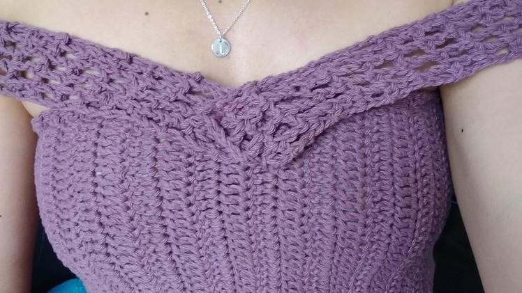 Halter crochet top.off shoulder crop top