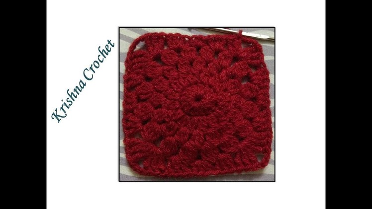 How To Crochet a Granny Square - Beginners Tutorial & Basic Pattern By Krishna Crochet