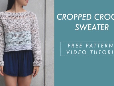Sand Dune Cropped Crochet Sweater - free crochet pattern