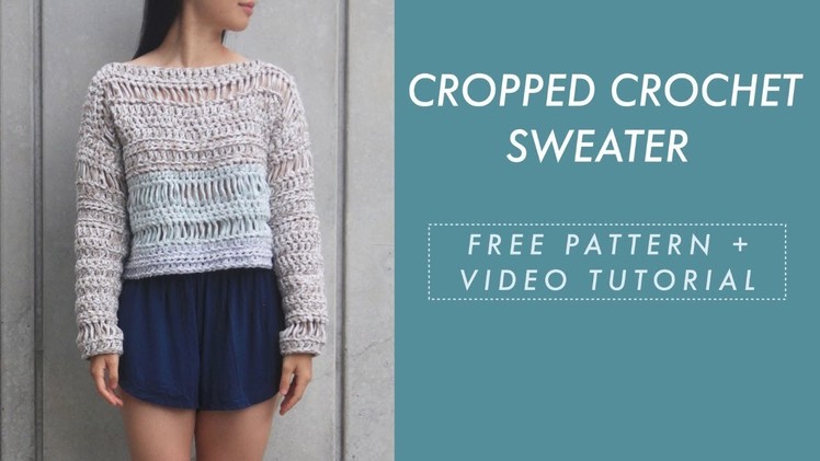 Sand Dune Cropped Crochet Sweater - free crochet pattern