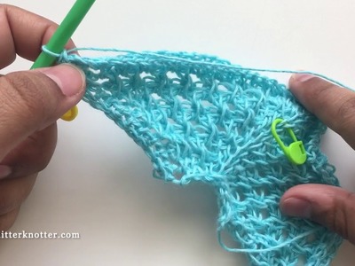 Tunisian Crochet Tutorial - Ruffled Waters Shawl - Edging with gradient yarn - Left handed