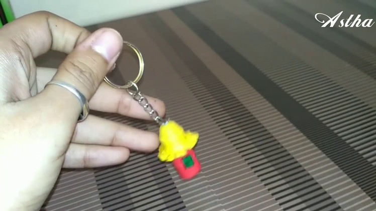 Without quilling tool !! Quilling miniature House in 3D | DIY Craft | key chain