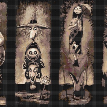 counted Cross Stitch Pattern nightmare before christmas 367x220 stitches CH1527