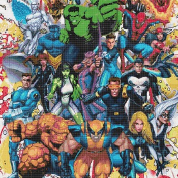 counted cross stitch pattern Marvel superheroes 276*401 stitches CH796