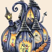 counted Cross Stitch Pattern nightmare before christmas 367x220 stitches CH2258