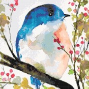 counted cross stitch pattern watercolor bird 220*165 stitches CH2192