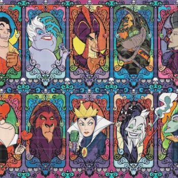 counted cross stitch pattern disney villains stained 386*289 stitches CH2038