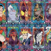 counted cross stitch pattern disney villains stained 386*289 stitches CH2038