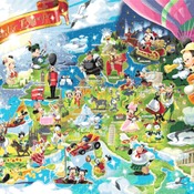 counted cross stitch pattern disney puzzle fantastic europe 496*344 stitches CH2283