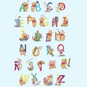 Counted cross stitch pattern alphabet high 65 winnie characters 330*504 stitches CH1839