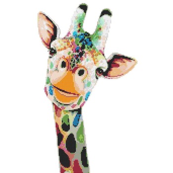 counted Cross Stitch Pattern watercolor giraffe 99*168 stitches CH1885