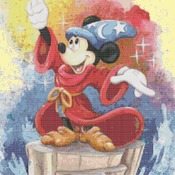 counted cross stitch pattern watercolor mickey fantasia 193*262 stitches BN1862
