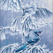 (CRAFTS ) Frosty Morning BLue Jay Cross Stitch Pattern***L@@K***Buyers Can Download Your Pattern As Soon As They Complete The Purchase