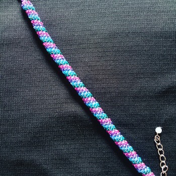 Handmade Pink Purple Blue Green Spiral Tubular Bracelet Jewellery