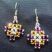 Handmade Purple Gold Tiny Diamond Shape Earrings Jewellery