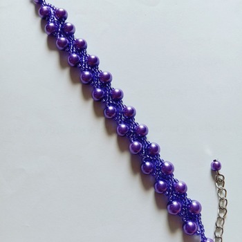 Handmade Purple Pearl Netted Bracelet Jewellery