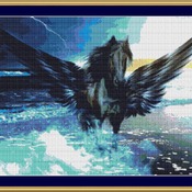 Black Pegasus Cross Stitch Pattern