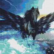 Black Pegasus Cross Stitch Pattern