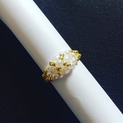 Handmade Tiny White Pearl Gold Ring Jewellery