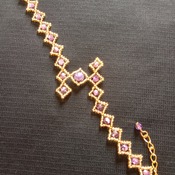 Handmade Zigzag Diamond Shape Purple Gold Bracelet Jewellery