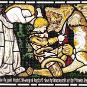 counted cross stitch pattern saint george church stained 358*311 stitches CH2137
