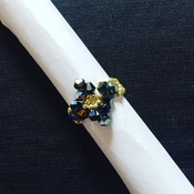 Handmade Black Crystal Diamond Shape Ring Jewellery