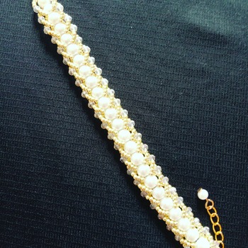 Handmade White Pearl Flat Spiral Bracelet Jewellery
