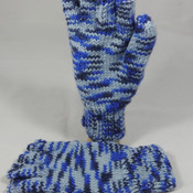 Knitted Blue Random Coloured Convertible Gloves - FREE SHIPPING