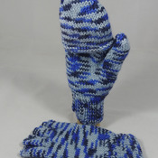 Knitted Blue Random Coloured Convertible Gloves - FREE SHIPPING