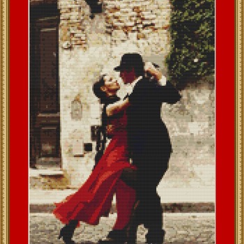 Tango Dancers Cross Stitch Pattern