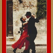 Tango Dancers Cross Stitch Pattern