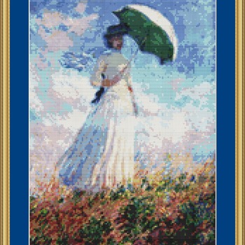 La Femme à L'Ombrelle Cross Stitch Pattern