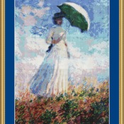 La Femme à L'Ombrelle Cross Stitch Pattern