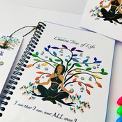 Tree of Life - SPIRAL Notepad with matching Greeting Card & FREE Matching Bookmark. Original artwork by Livz