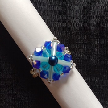 Handmade Criss Cross Blue Square Ring Jewellery