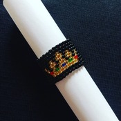 Handmade Golden Black Crown Ring Jewellery