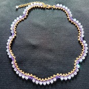 Handmade Golden Purple Crystal Necklace Jewellery